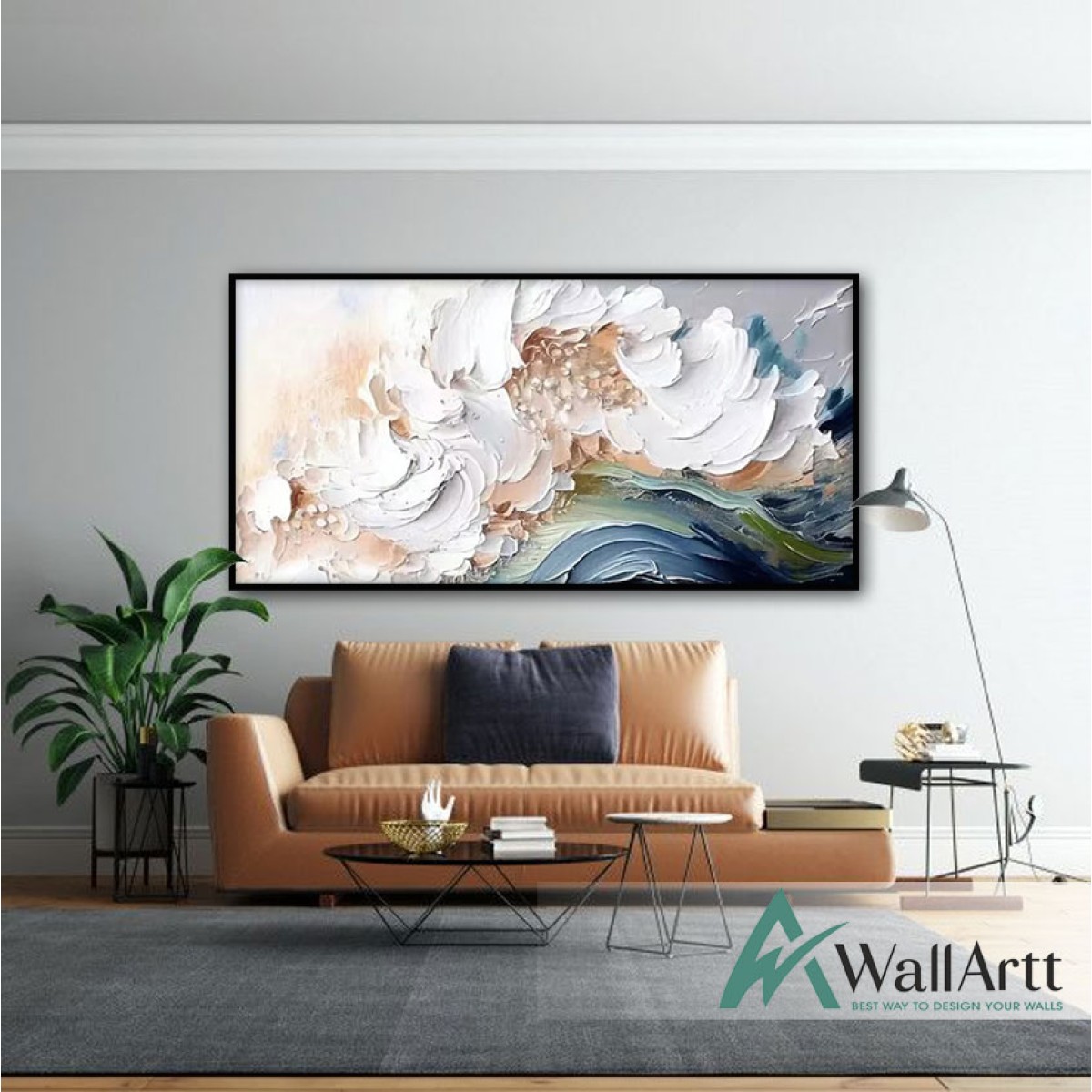 Abstract Flower Wave 3d Heavy Textured Partial Oil Painting